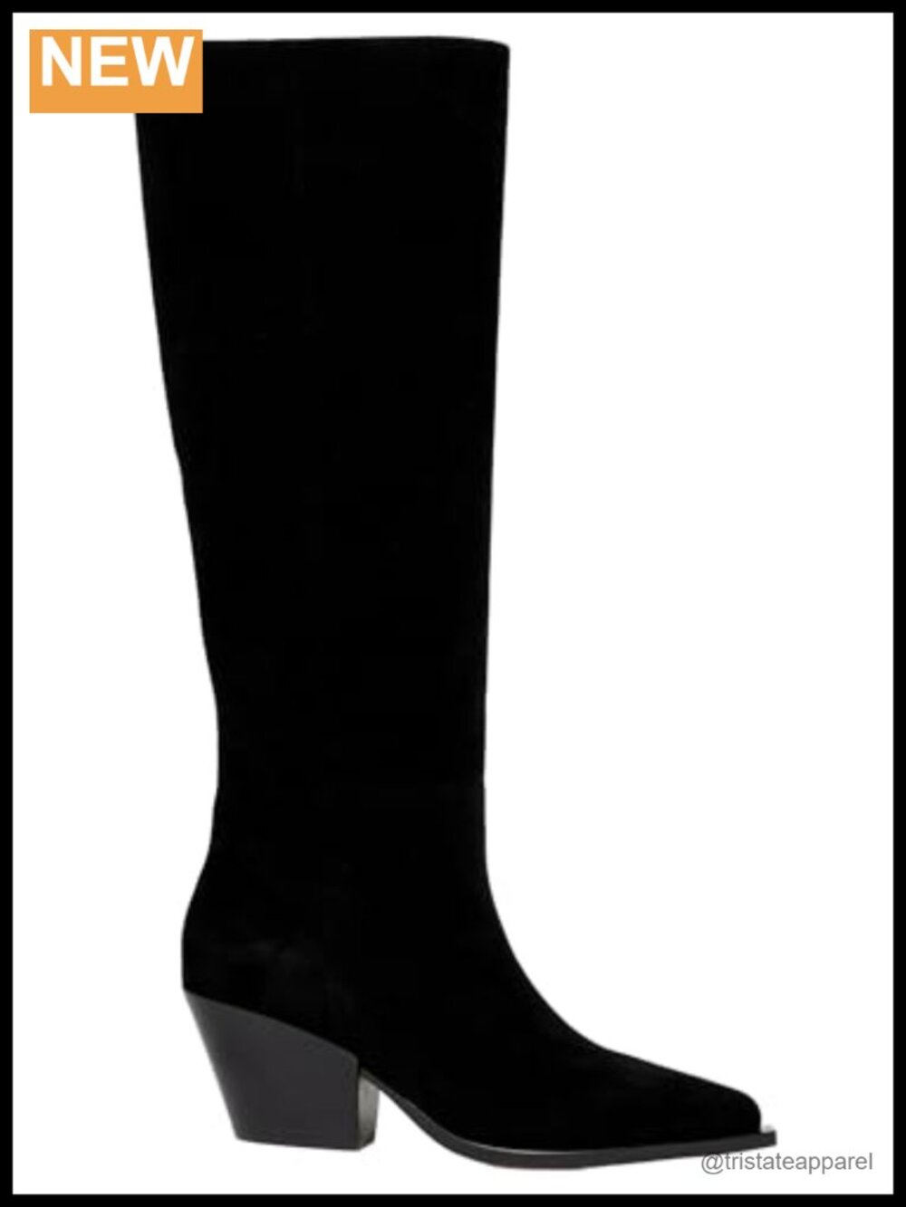 Luxurious Black Suede Knee High Pull-On Boots